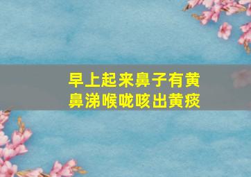 早上起来鼻子有黄鼻涕喉咙咳出黄痰