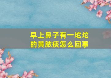 早上鼻子有一坨坨的黄脓痰怎么回事