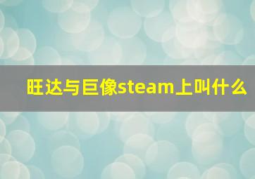 旺达与巨像steam上叫什么