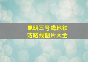 昆明三号线地铁站路线图片大全