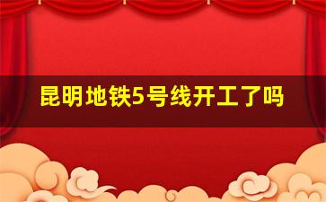 昆明地铁5号线开工了吗