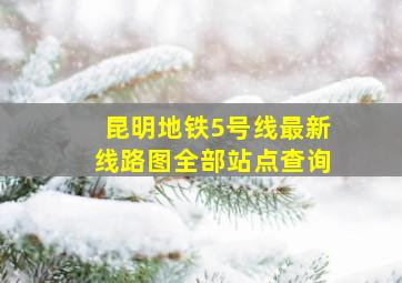 昆明地铁5号线最新线路图全部站点查询