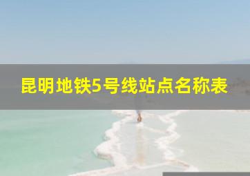 昆明地铁5号线站点名称表