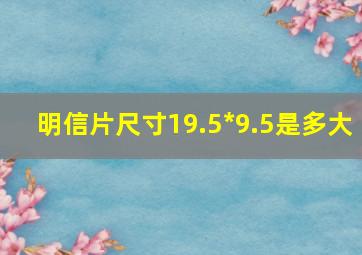 明信片尺寸19.5*9.5是多大