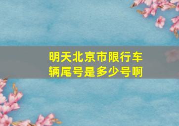 明天北京市限行车辆尾号是多少号啊