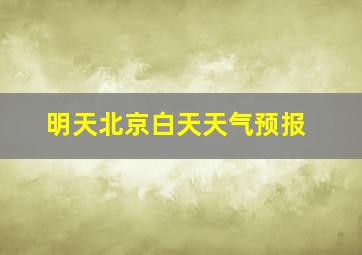 明天北京白天天气预报