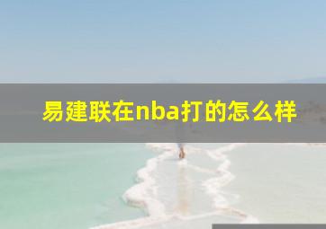 易建联在nba打的怎么样