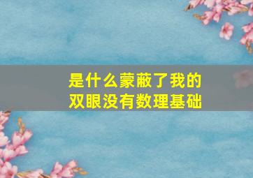 是什么蒙蔽了我的双眼没有数理基础