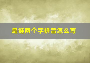 是谁两个字拼音怎么写