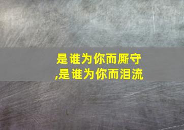 是谁为你而厮守,是谁为你而泪流