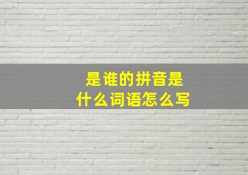 是谁的拼音是什么词语怎么写