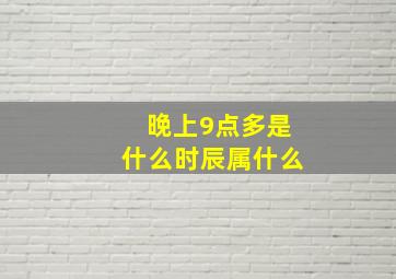 晚上9点多是什么时辰属什么