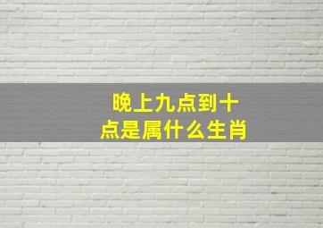 晚上九点到十点是属什么生肖