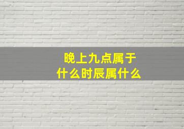 晚上九点属于什么时辰属什么