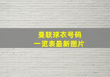 曼联球衣号码一览表最新图片