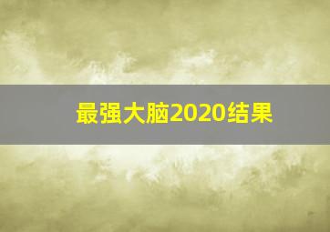 最强大脑2020结果