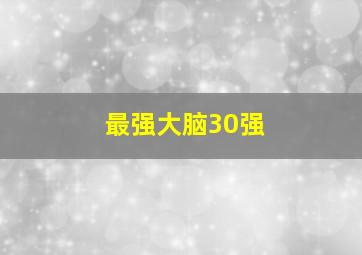 最强大脑30强