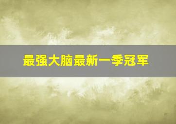 最强大脑最新一季冠军