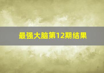 最强大脑第12期结果