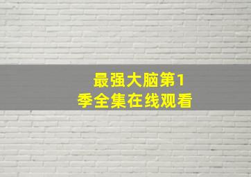 最强大脑第1季全集在线观看