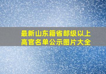 最新山东籍省部级以上高官名单公示图片大全