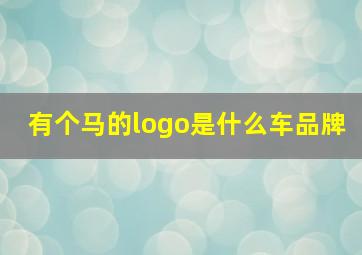 有个马的logo是什么车品牌