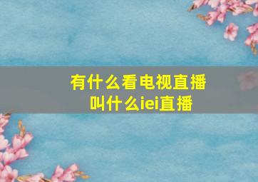 有什么看电视直播叫什么iei直播