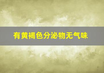 有黄褐色分泌物无气味