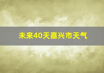 未来40天嘉兴市天气