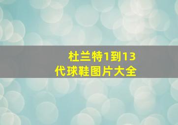 杜兰特1到13代球鞋图片大全