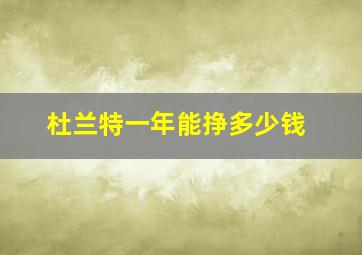 杜兰特一年能挣多少钱