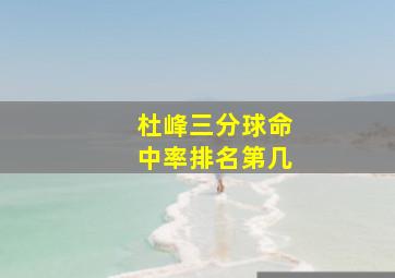 杜峰三分球命中率排名第几