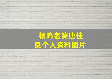 杨鸣老婆唐佳良个人资料图片