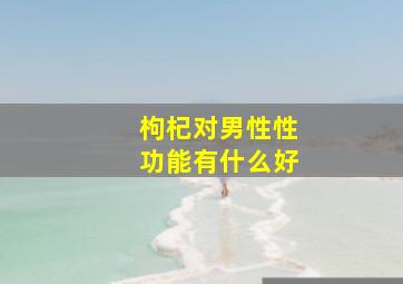 枸杞对男性性功能有什么好