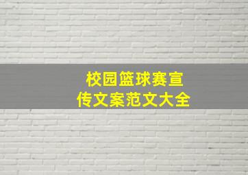 校园篮球赛宣传文案范文大全