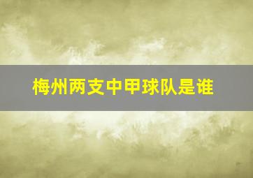 梅州两支中甲球队是谁