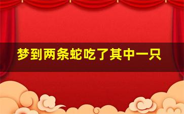 梦到两条蛇吃了其中一只