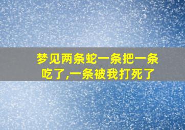 梦见两条蛇一条把一条吃了,一条被我打死了