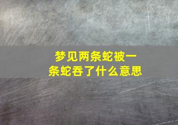 梦见两条蛇被一条蛇吞了什么意思