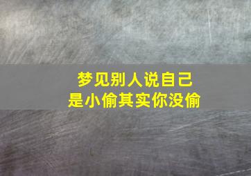 梦见别人说自己是小偷其实你没偷