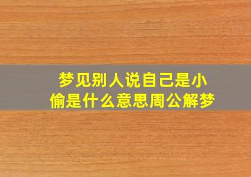 梦见别人说自己是小偷是什么意思周公解梦