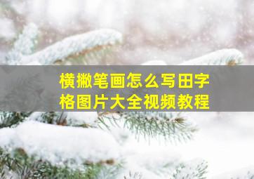 横撇笔画怎么写田字格图片大全视频教程