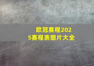 欧冠赛程2025赛程表图片大全