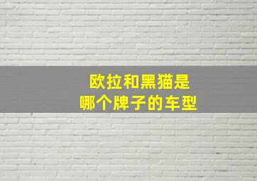 欧拉和黑猫是哪个牌子的车型