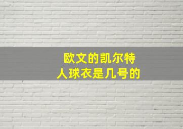 欧文的凯尔特人球衣是几号的