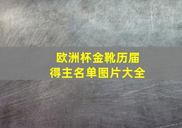 欧洲杯金靴历届得主名单图片大全