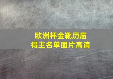 欧洲杯金靴历届得主名单图片高清