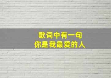 歌词中有一句你是我最爱的人