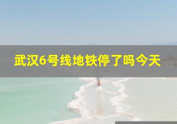 武汉6号线地铁停了吗今天