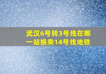 武汉6号转3号线在哪一站换乘14号线地铁